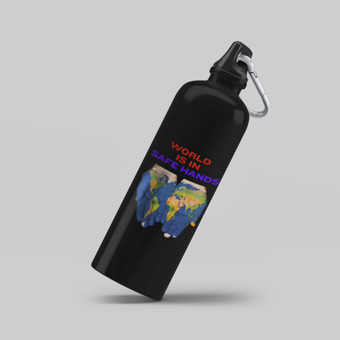 WORLD IS IN SAFE HANDS BOTTLE