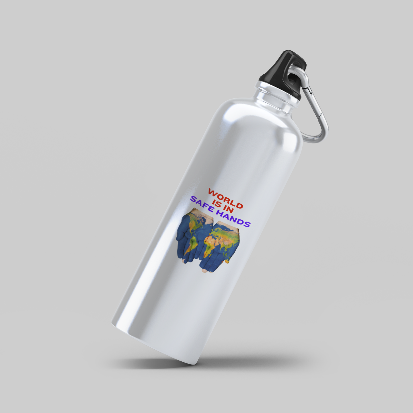 WORLD IS IN SAFE HANDS BOTTLE