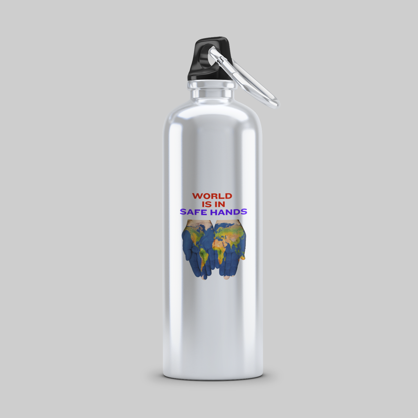 WORLD IS IN SAFE HANDS BOTTLE