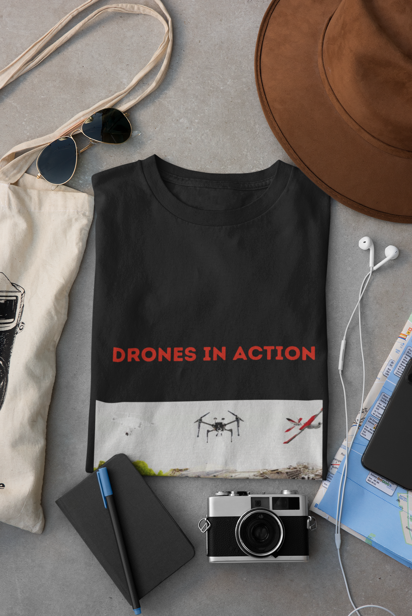 DRONES IN ACTION T SHIRT