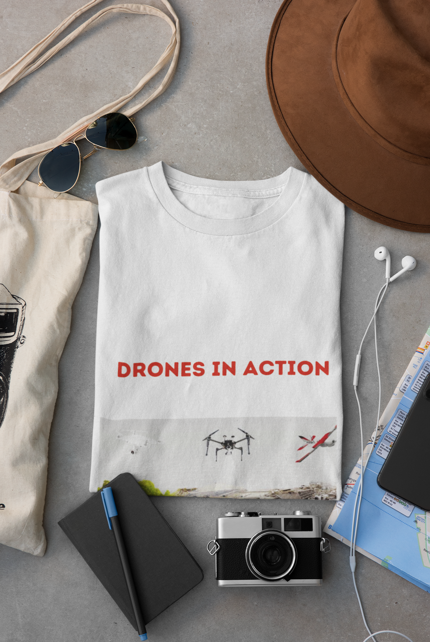 DRONES IN ACTION T SHIRT