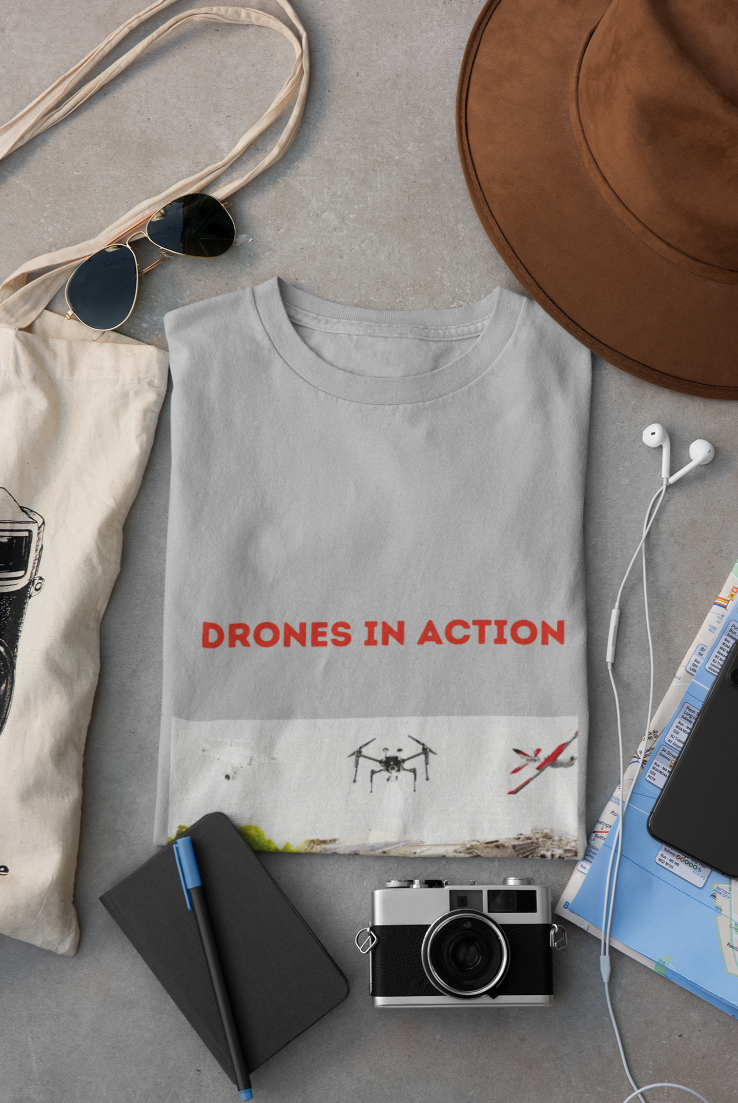 DRONES IN ACTION T SHIRT