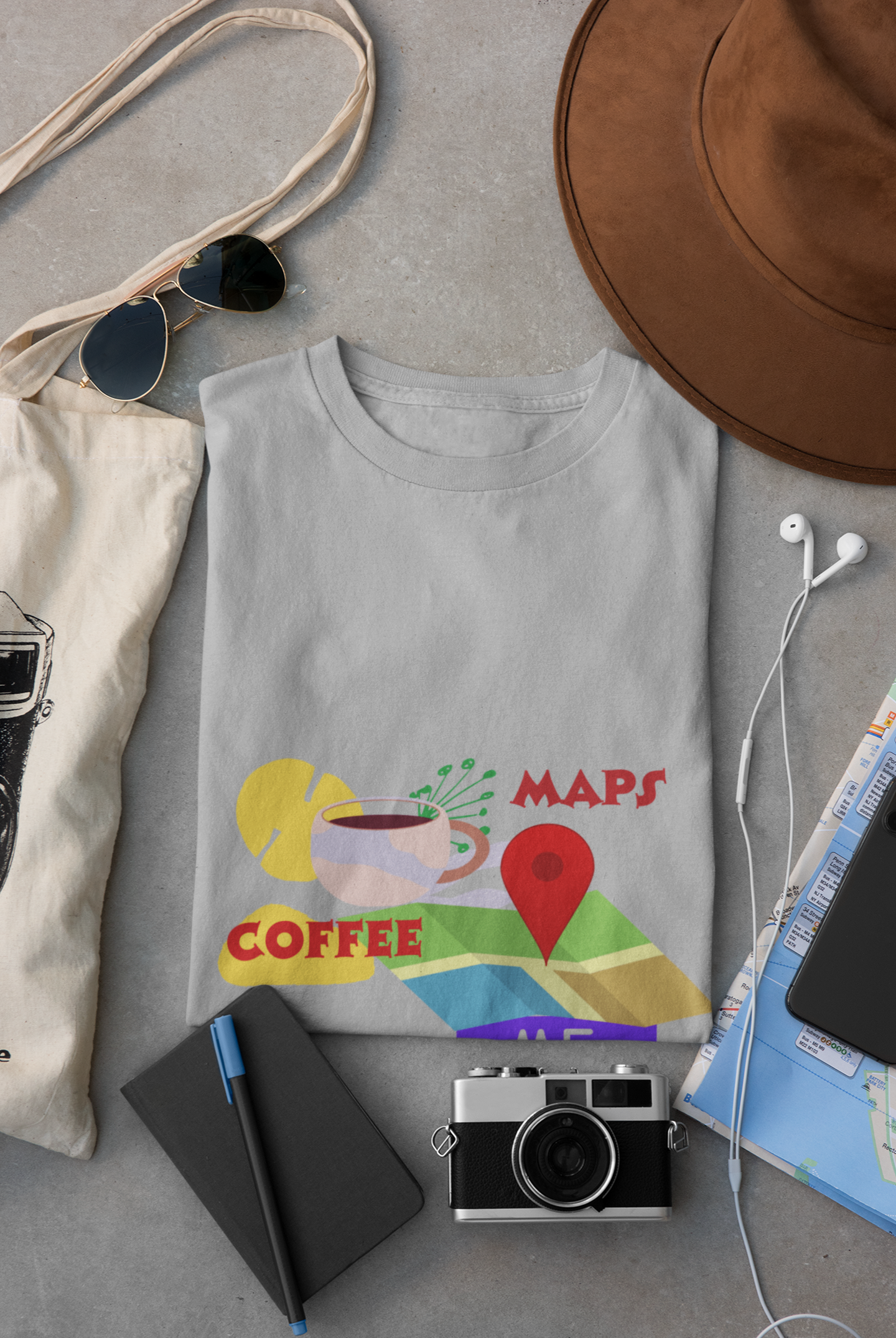 COFFEE WITH MAP T SHIRT