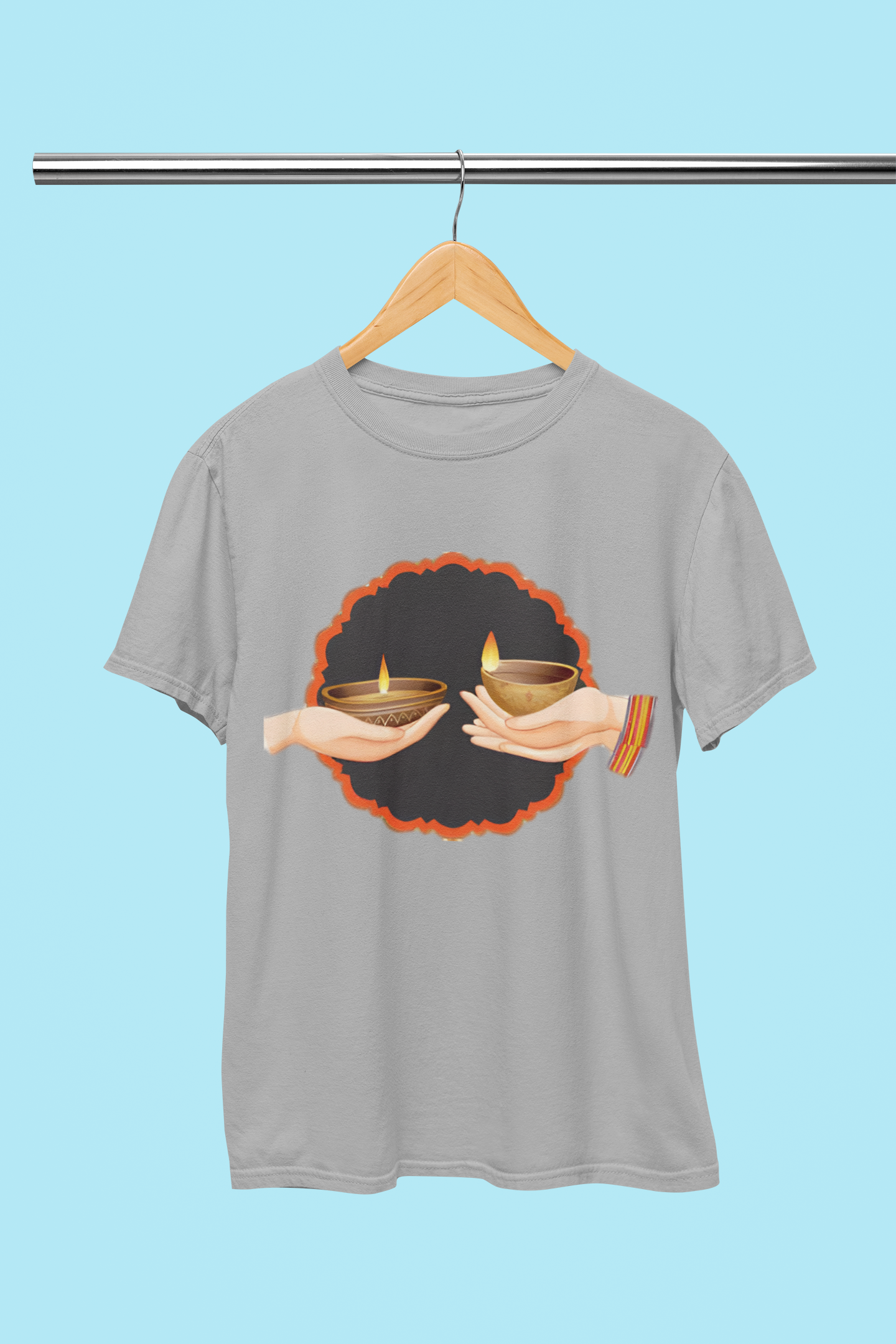 DIWALI SUPER TWO HANDS T-SHIRT
