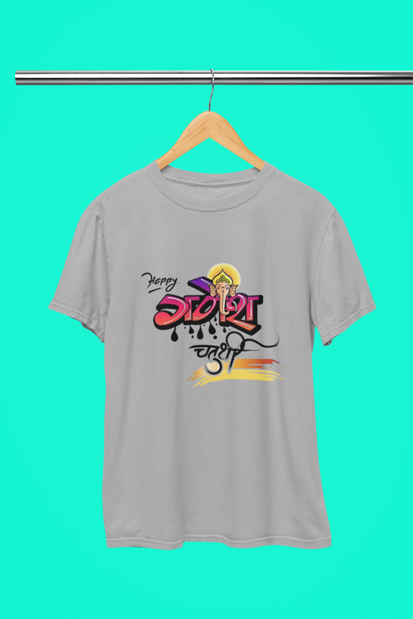 GANAPATHI HINDI ART T SHIRT