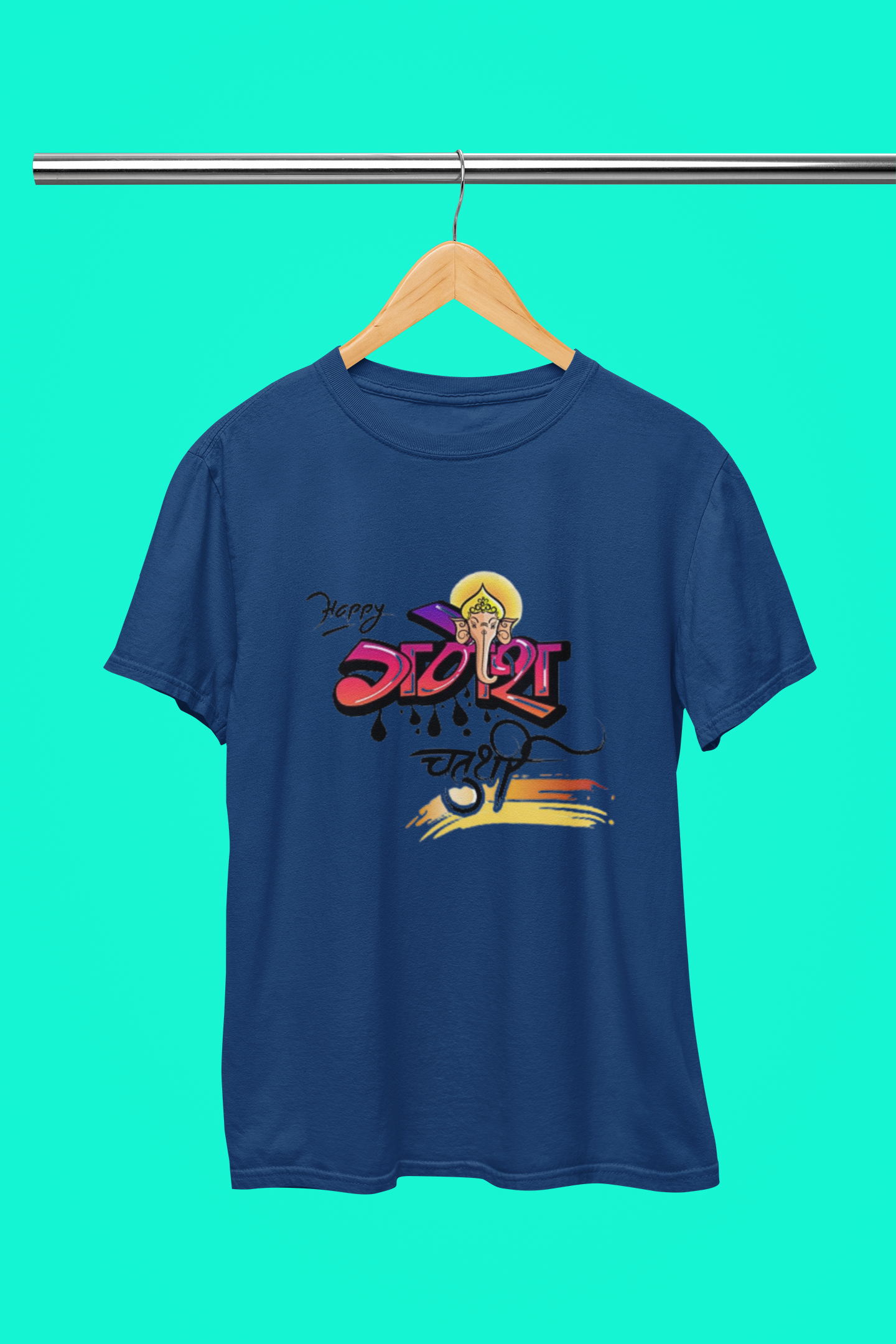 GANAPATHI HINDI ART T SHIRT