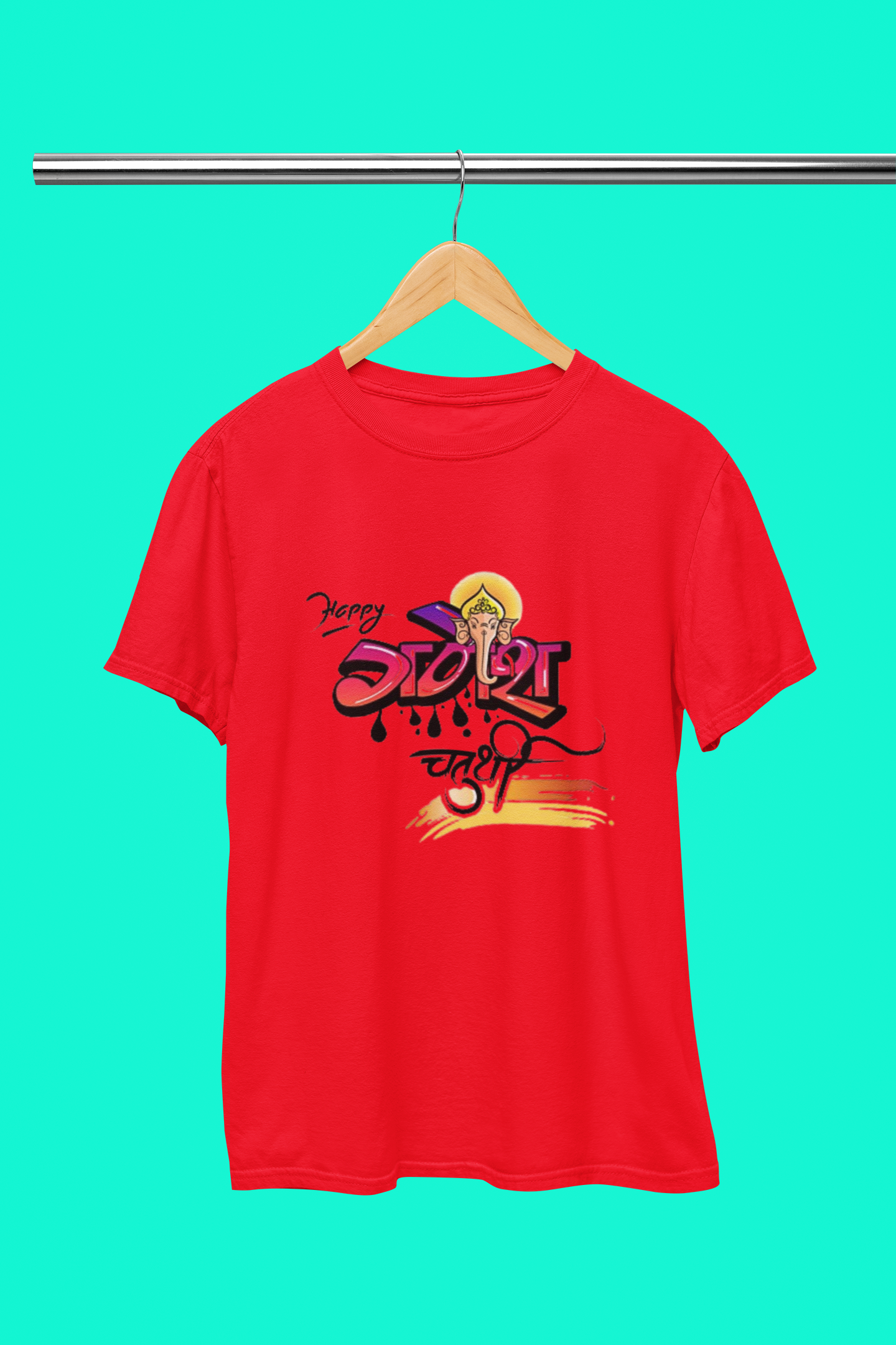 GANAPATHI HINDI ART T SHIRT