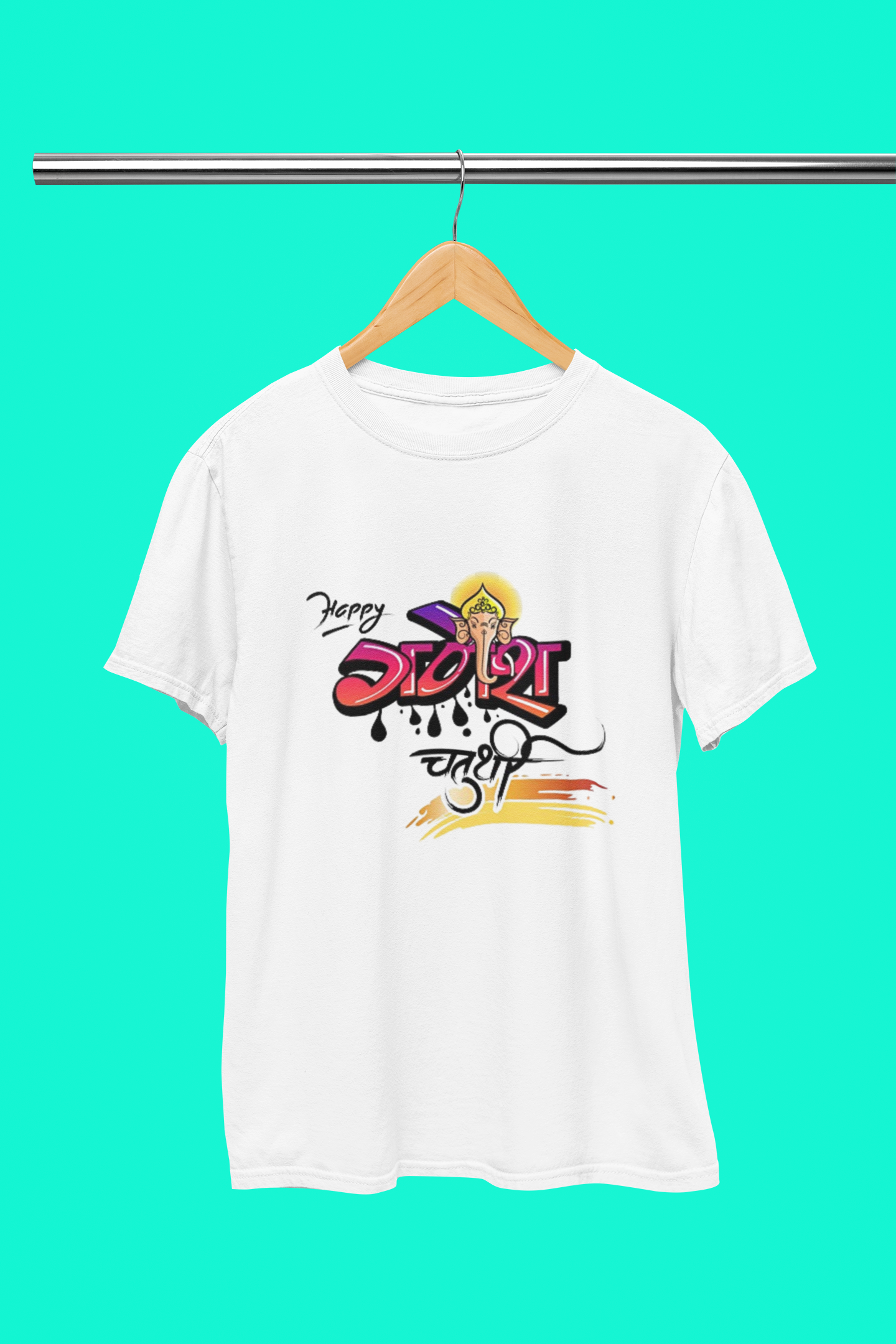 GANAPATHI HINDI ART T SHIRT