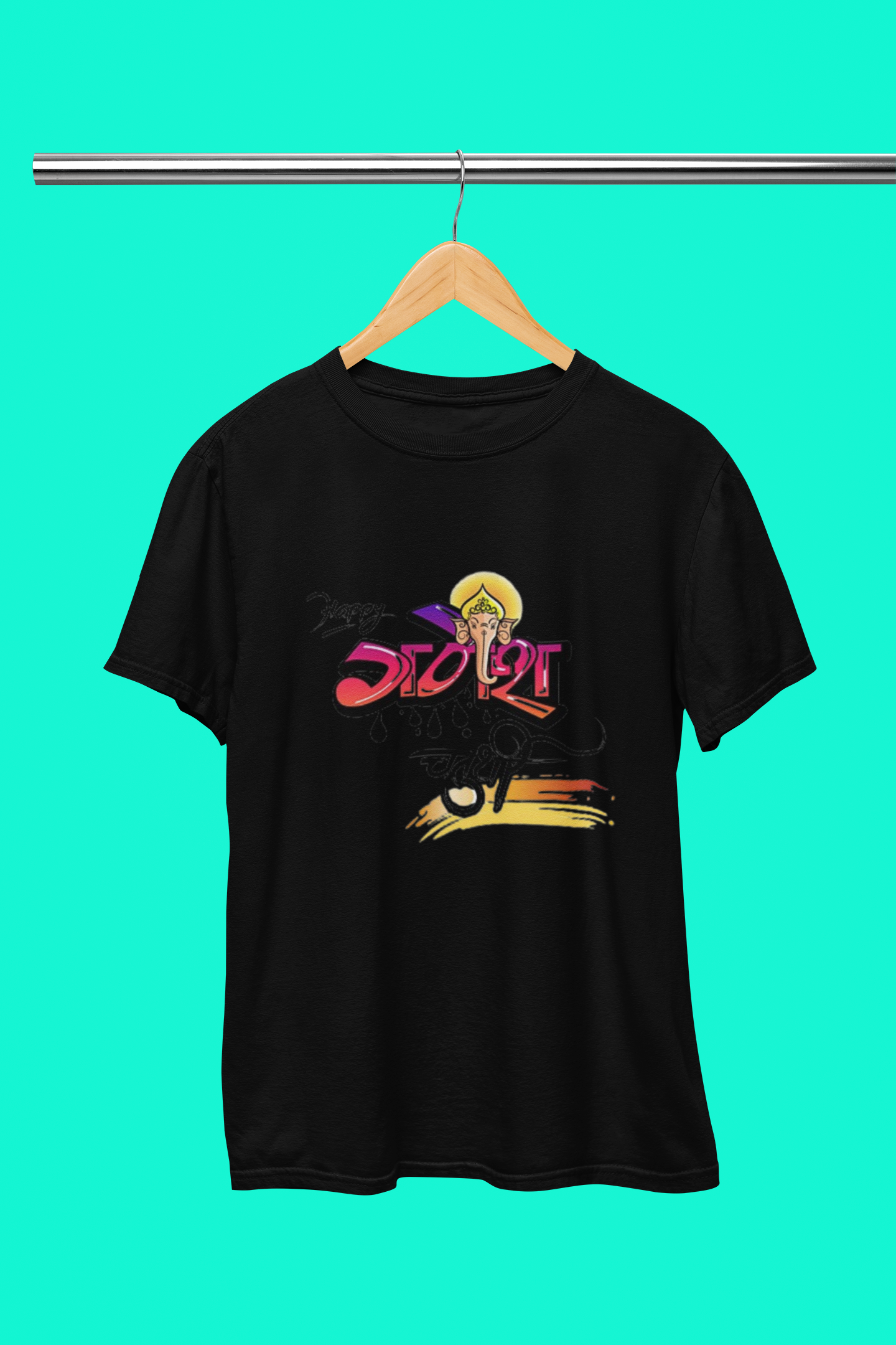 GANAPATHI HINDI ART T SHIRT