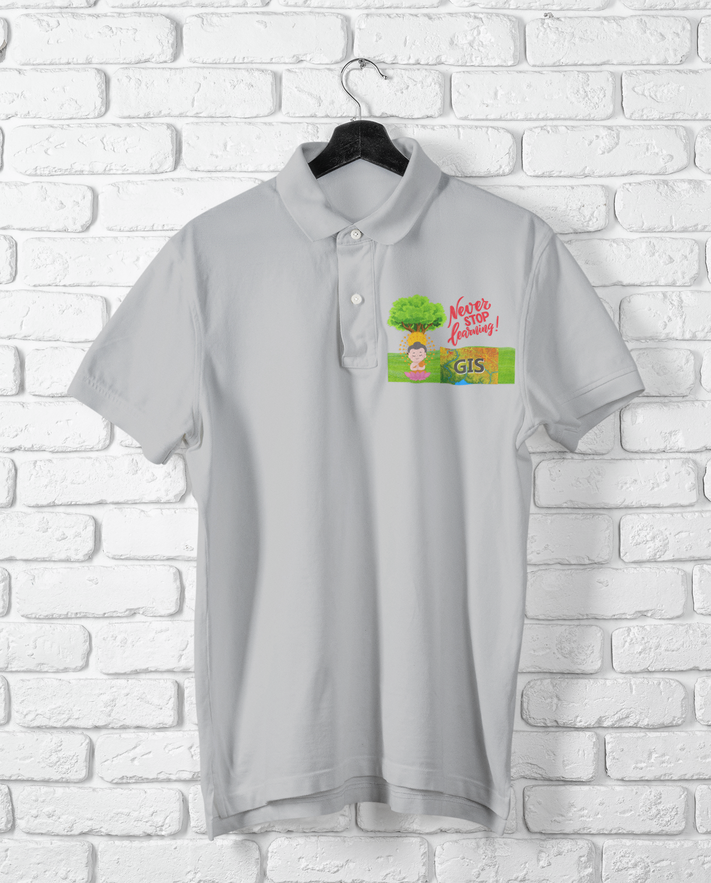 NEVER STOP LEARNING POLO T SHIRT
