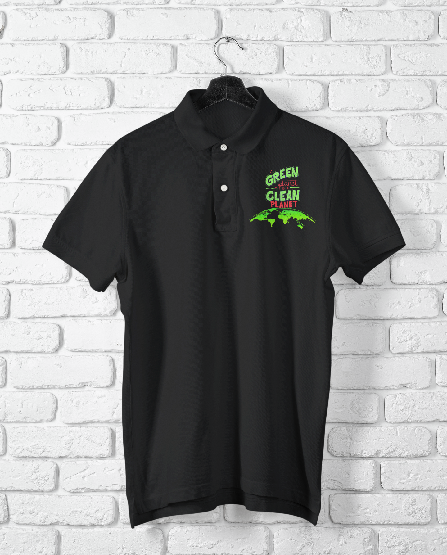 A GREEN PLANET POLO T SHIRT