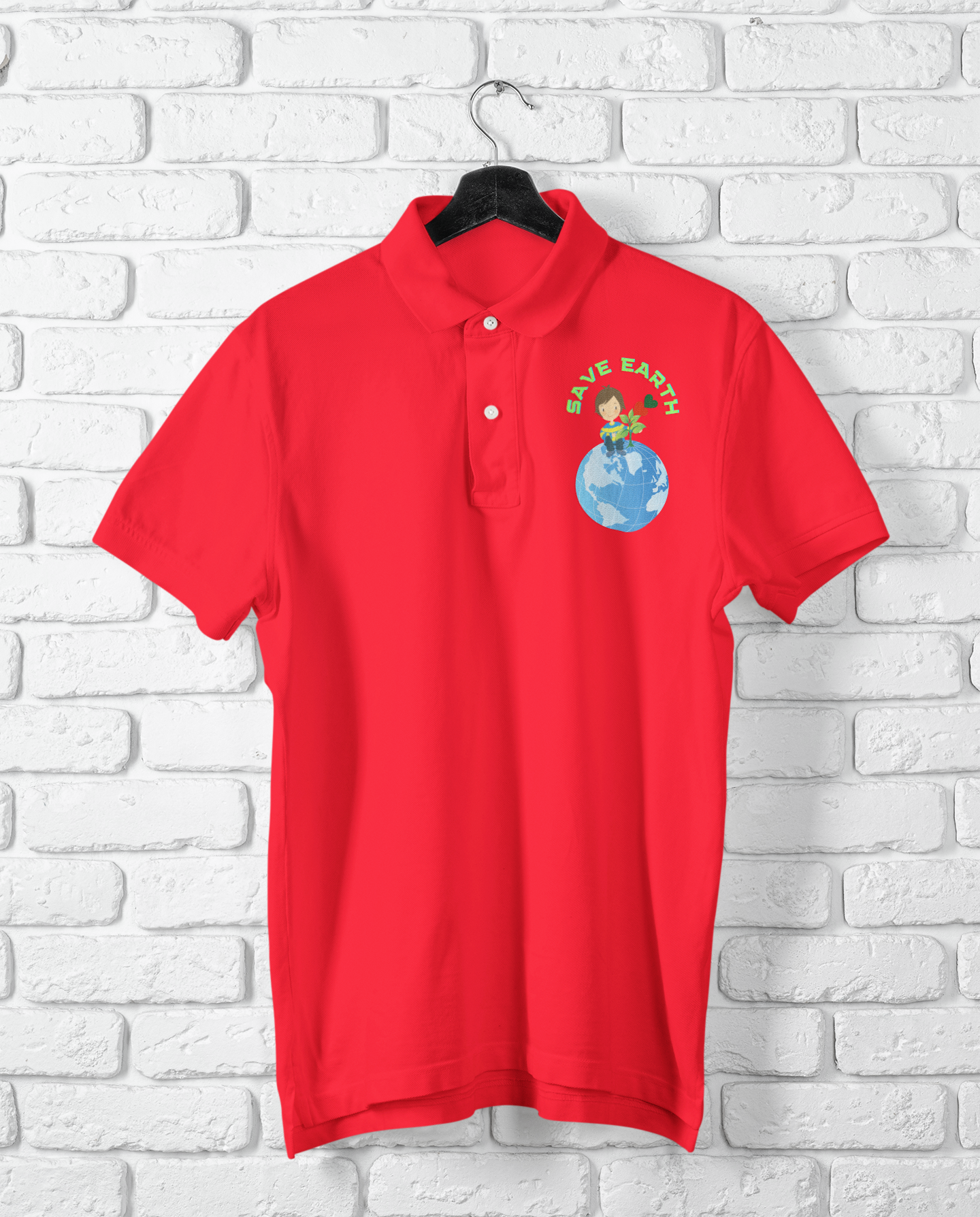 SAVE EARTH POLO T SHIRT