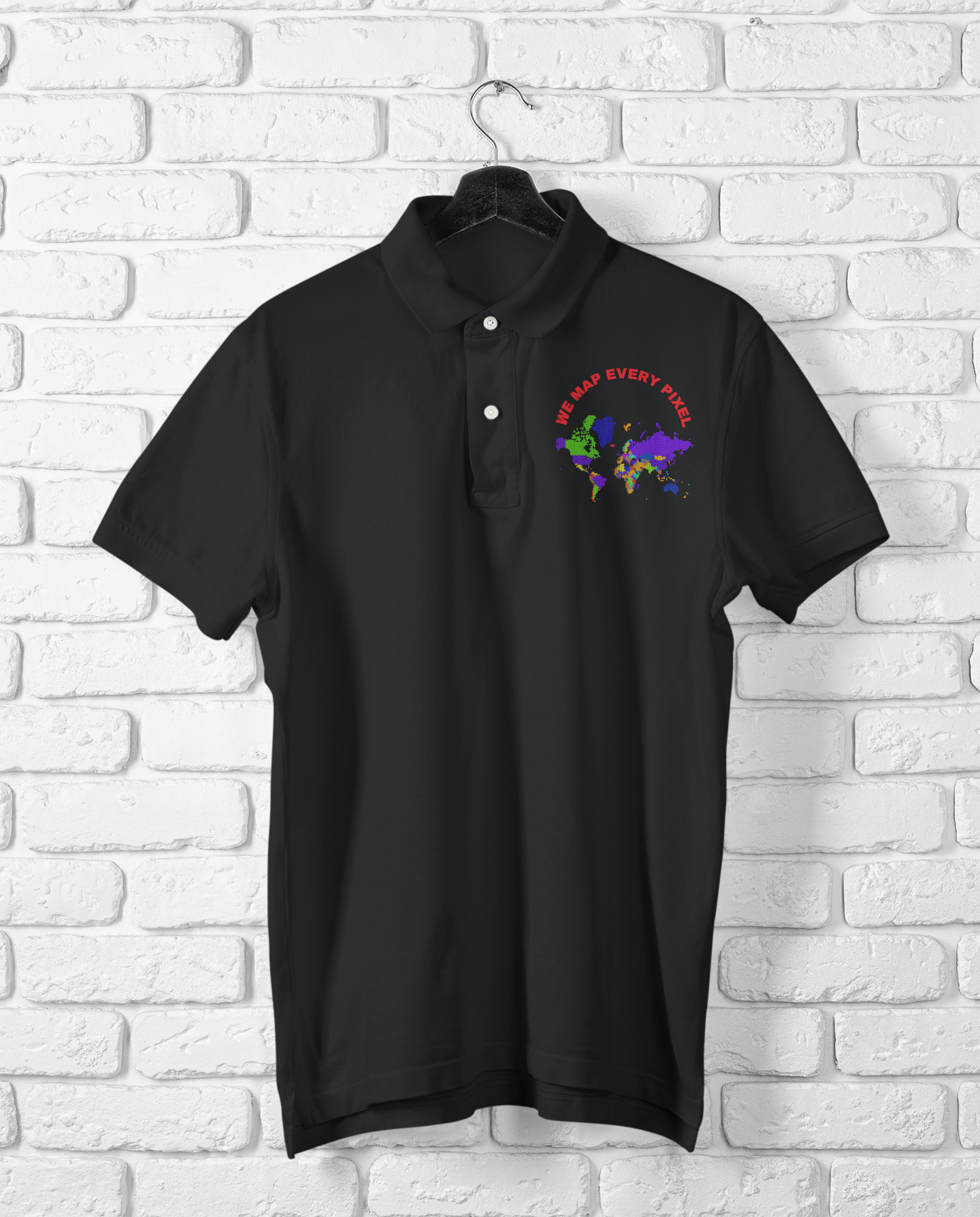 WE MAP EVERY PIXEL POLO T SHIRT