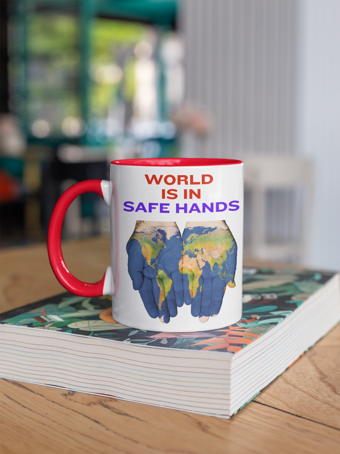 WORLD IS IN HANDS SAFE HAND π MUG