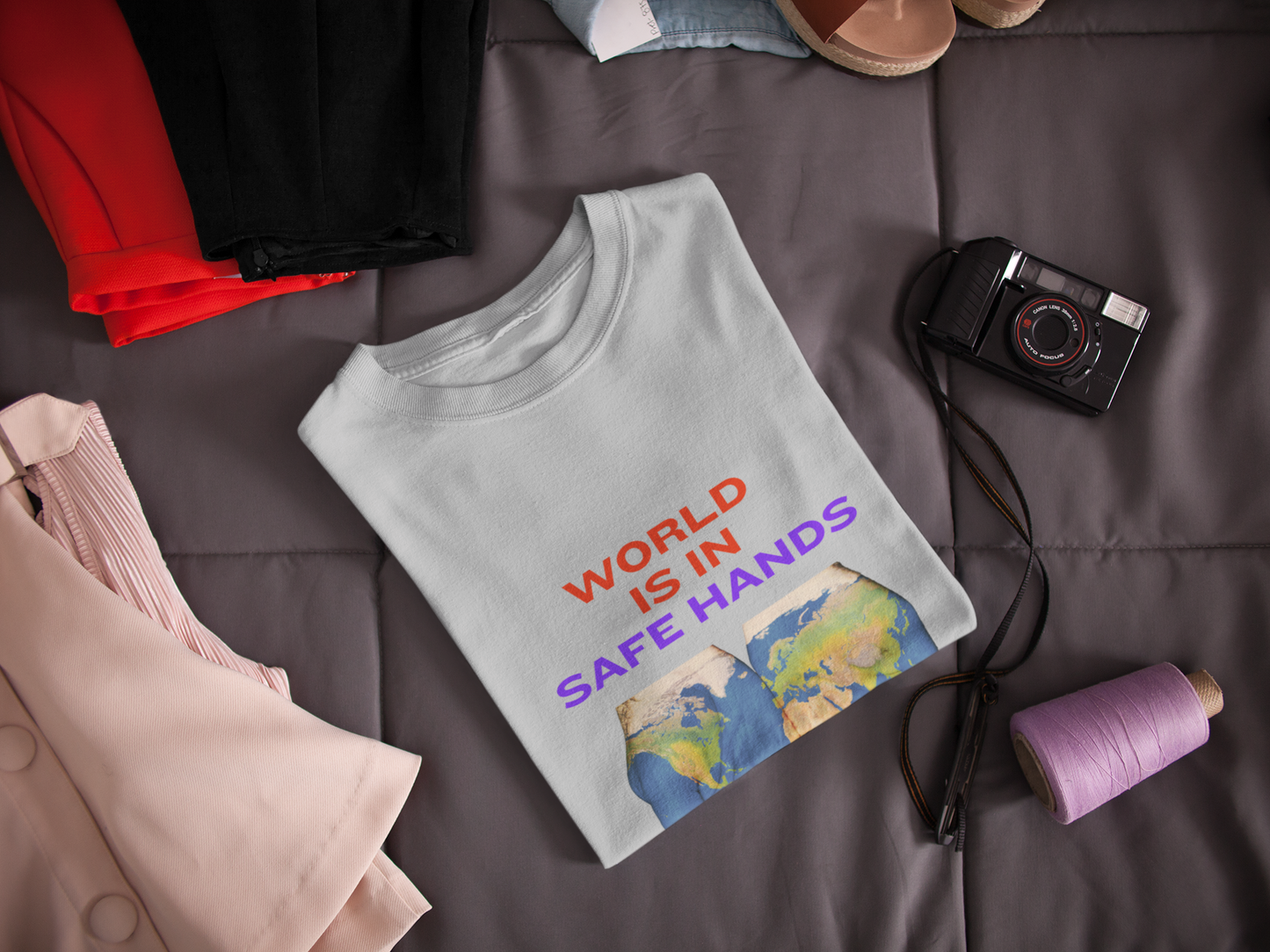 WORLD IS IN SAFE HANDS T SHIRT