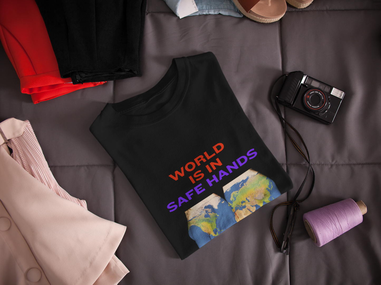 WORLD IS IN SAFE HANDS T SHIRT