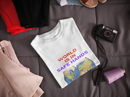 WORLD IS IN SAFE HANDS T SHIRT