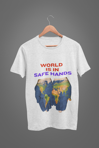 WORLD IS IN SAFE HANDS T SHIRT