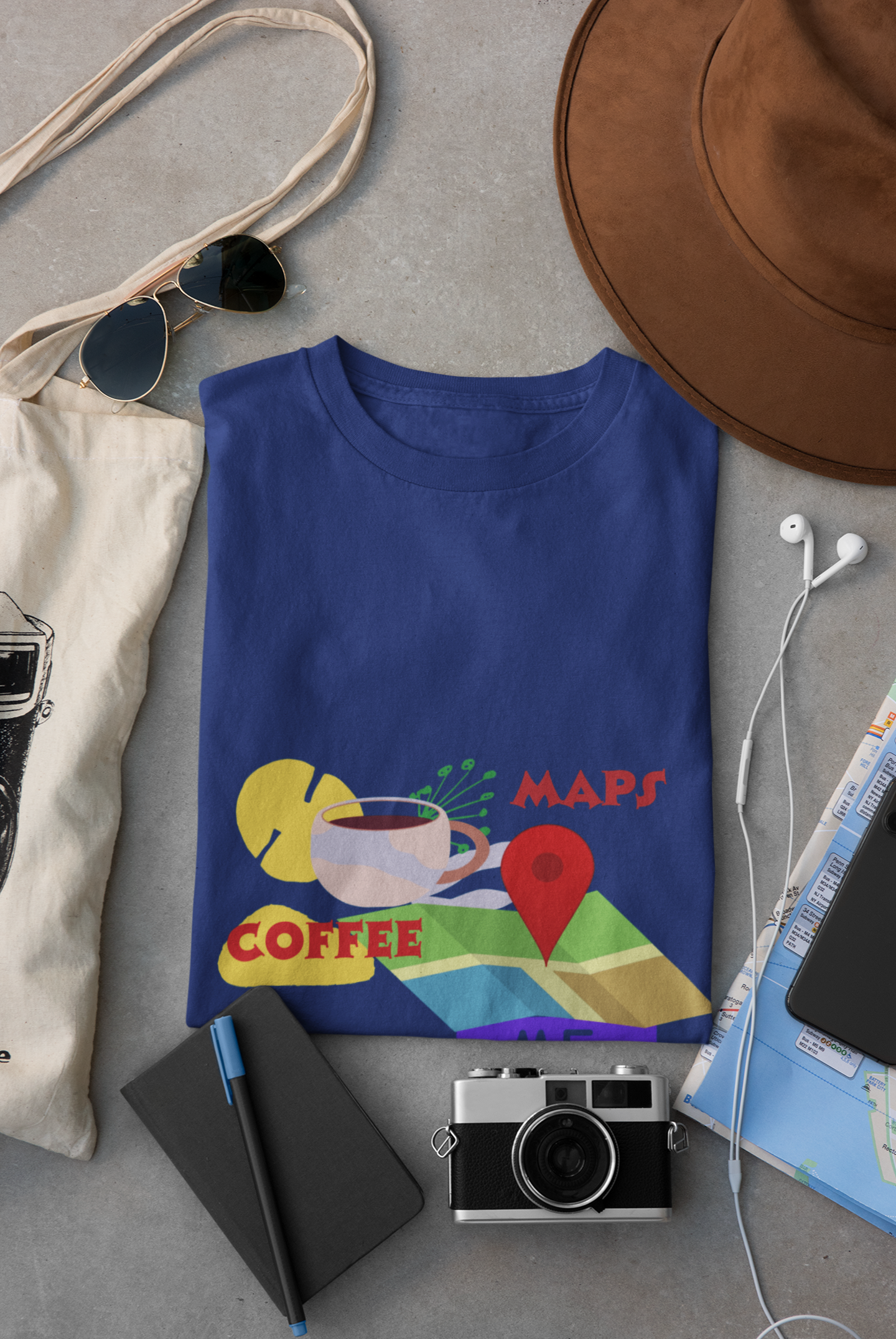 COFFEE WITH MAP T SHIRT