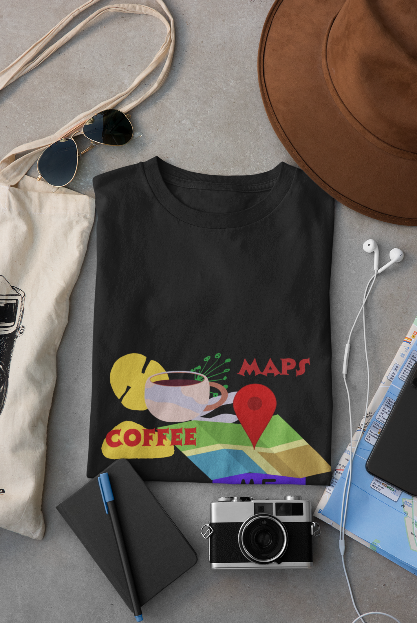 COFFEE WITH MAP T SHIRT