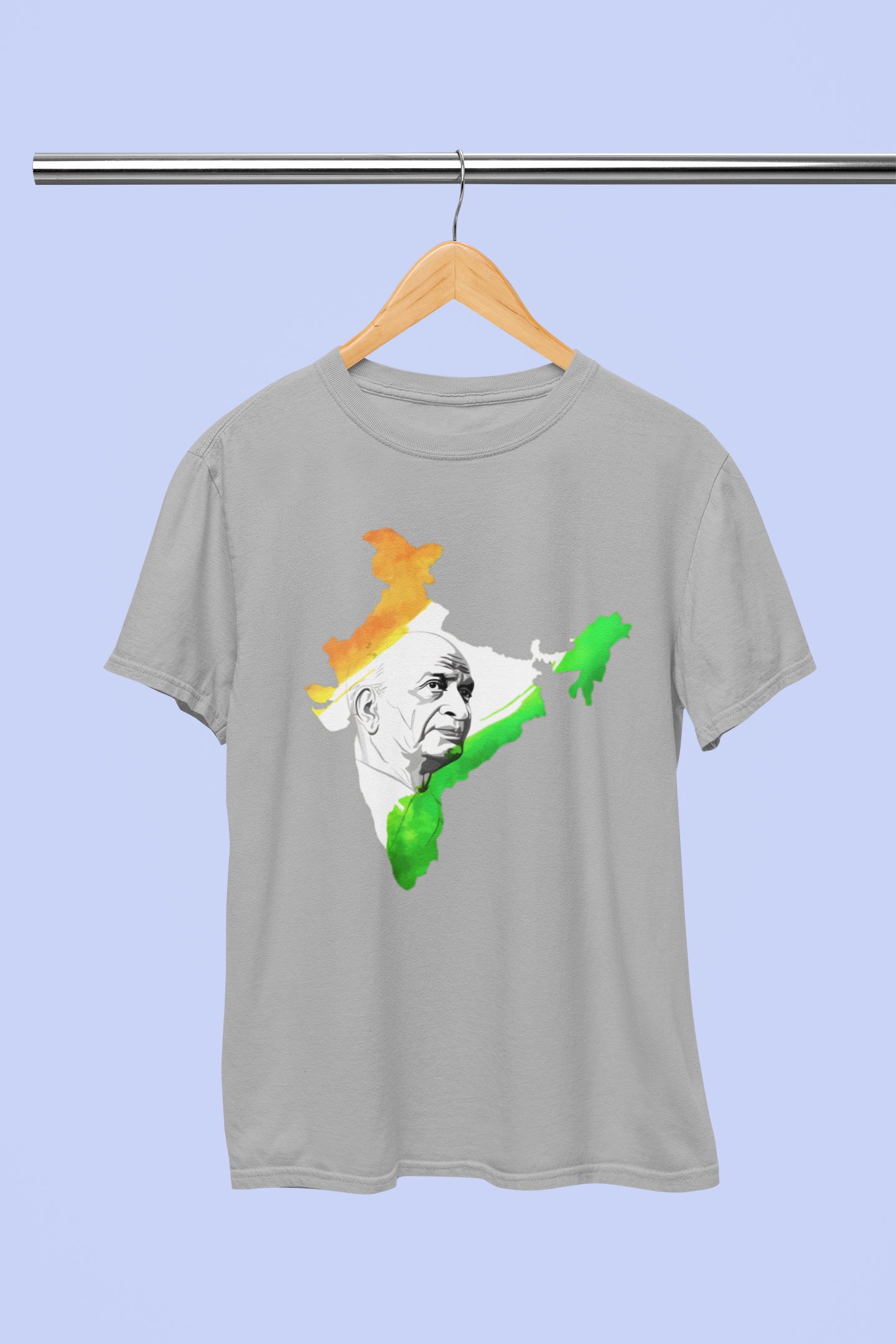 SARDAR VALLABHBHAI PATEL ON INDIA MAP T-SHIRT