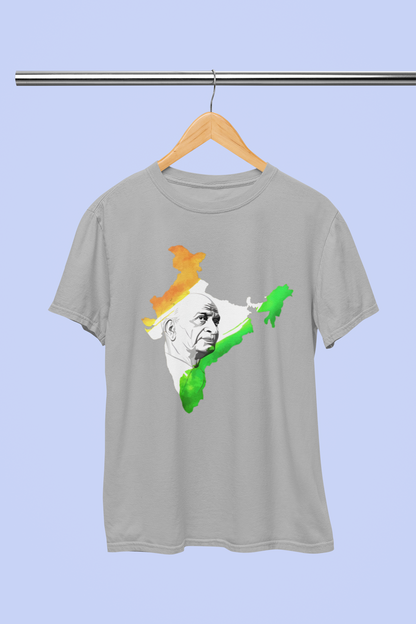 SARDAR VALLABHBHAI PATEL ON INDIA MAP T-SHIRT