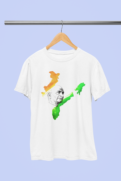 SARDAR VALLABHBHAI PATEL ON INDIA MAP T-SHIRT