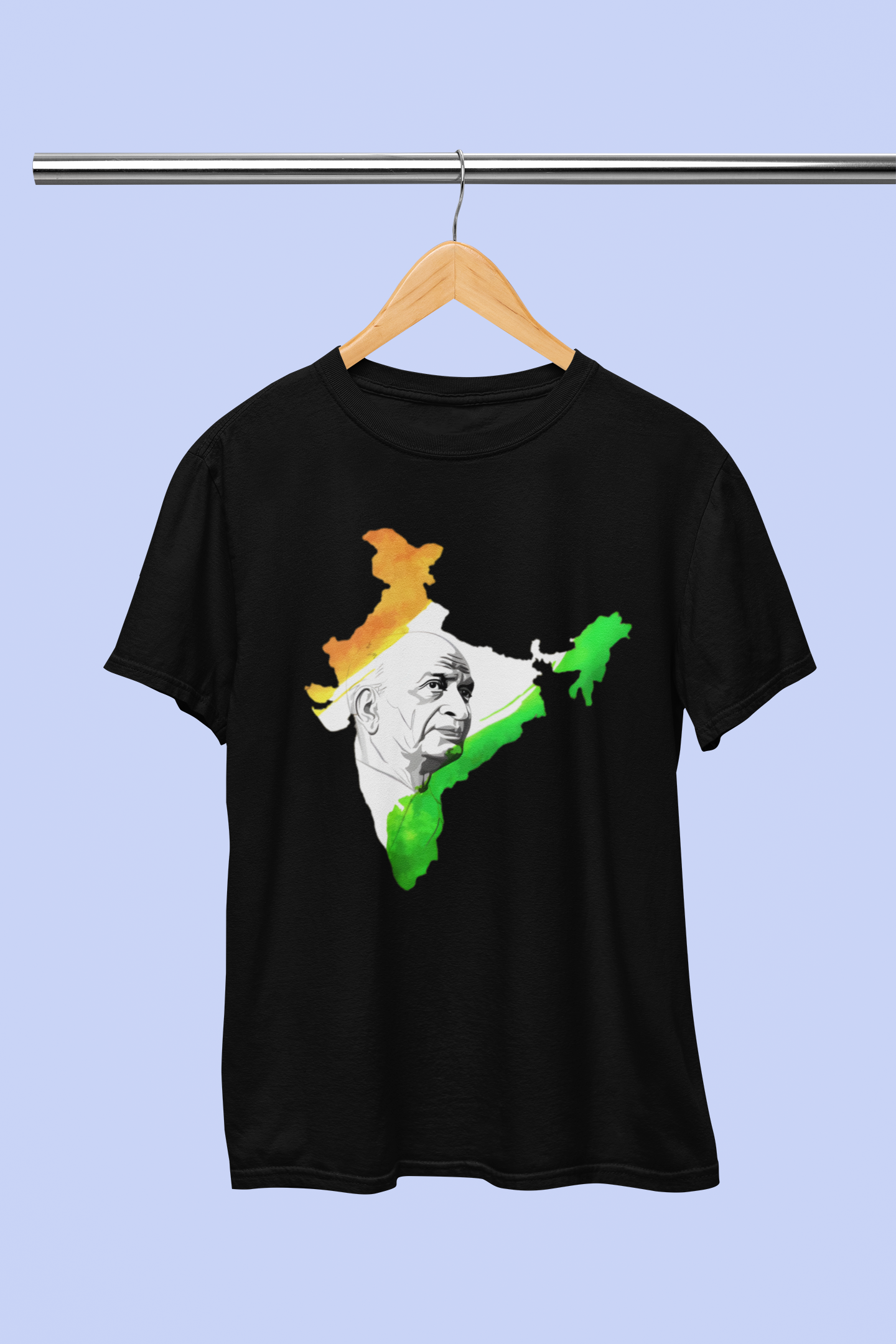 SARDAR VALLABHBHAI PATEL ON INDIA MAP T-SHIRT