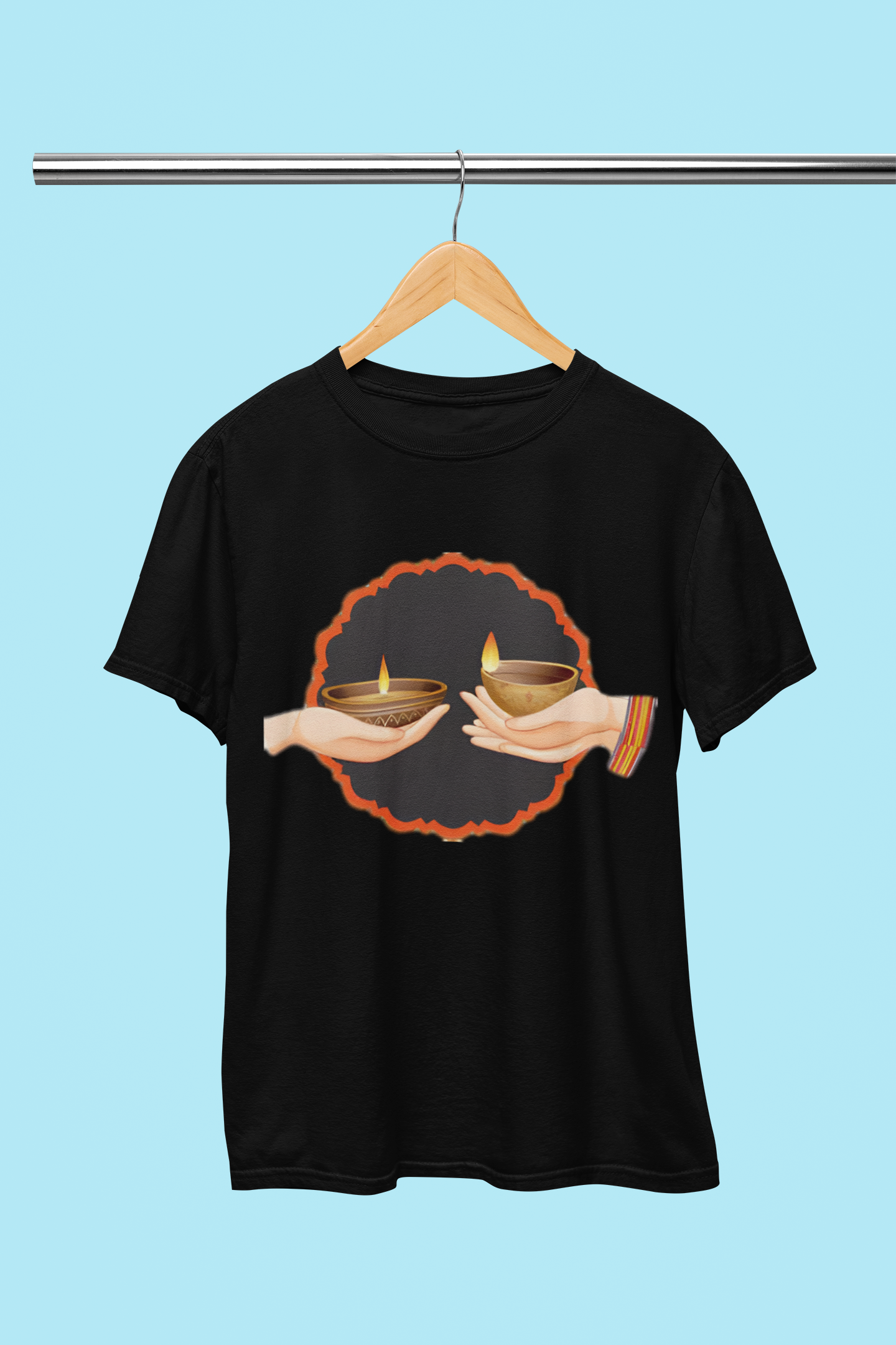 DIWALI SUPER TWO HANDS T-SHIRT