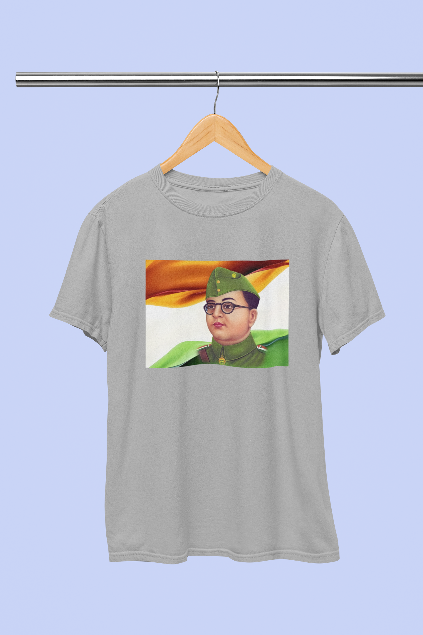 SUBHASH CHANDRA BOSE ON THE FLAG T-SHIRT