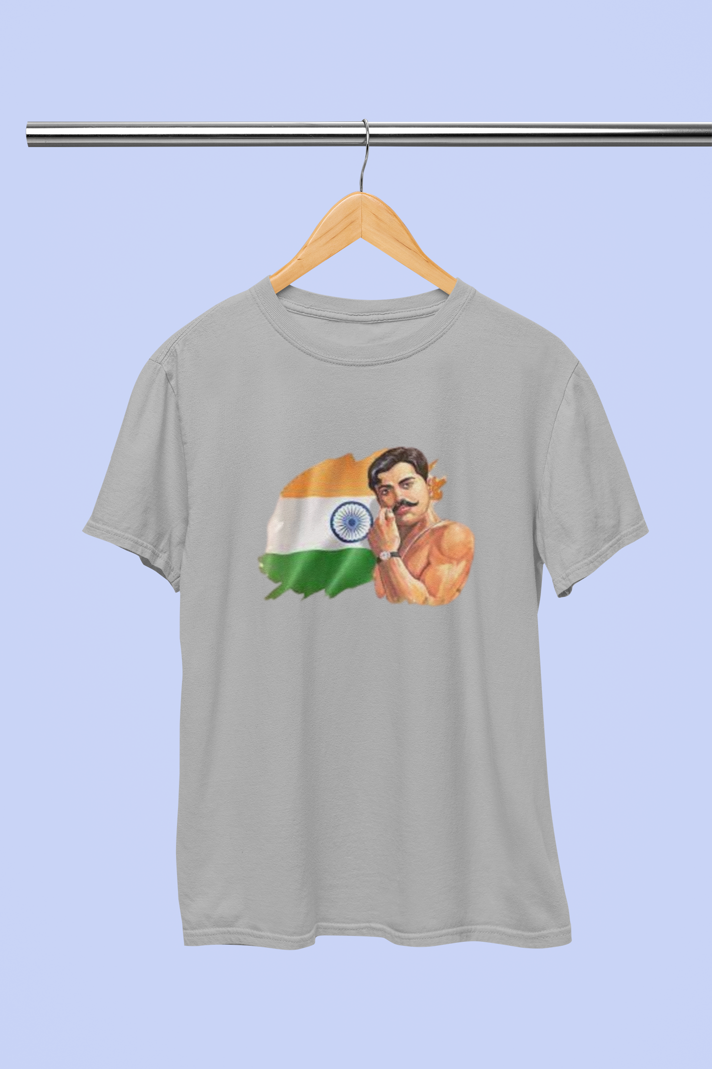 CHANDRA SHEKAR AZAD INDIA FLAG T-SHIRT