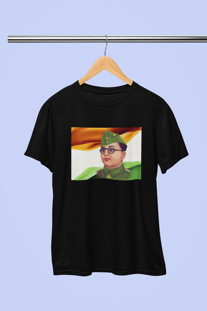 SUBHASH CHANDRA BOSE ON THE FLAG T-SHIRT