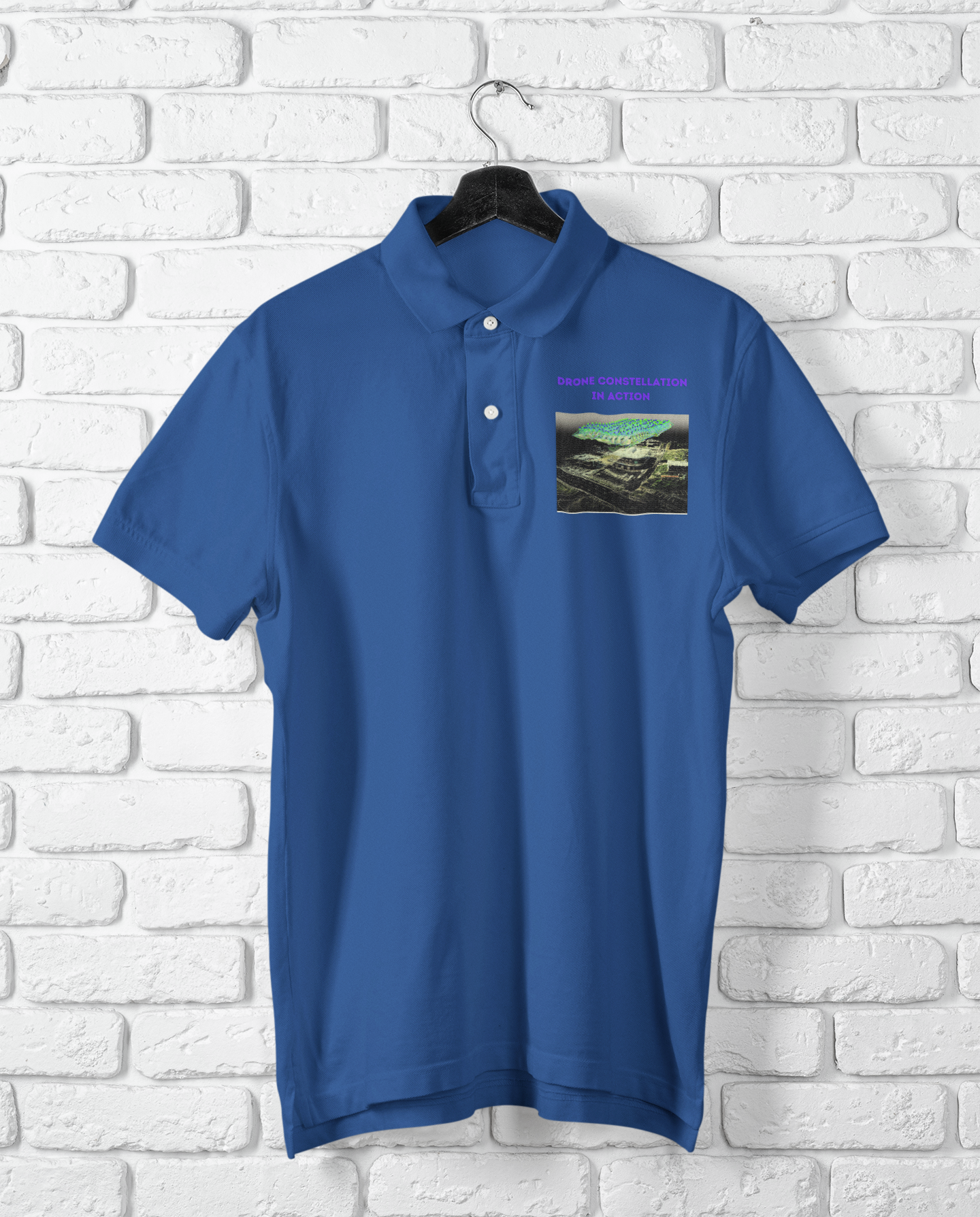 DRONES CONTACTING TO ACTION POLO T SHIRT