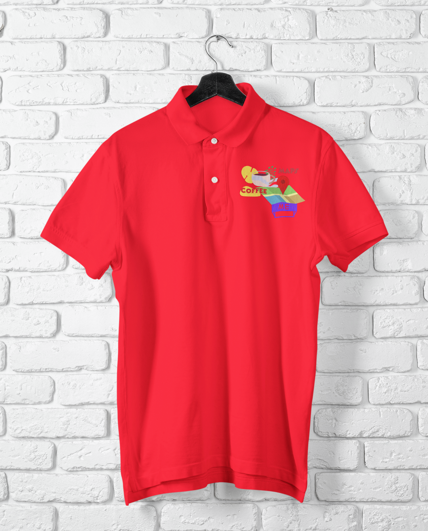 COFFEE WITH MAP POLO T SHIRT
