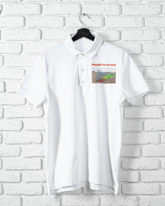 DRONES IN ACTION POLO T SHIRT