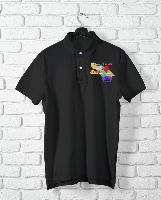 COFFEE WITH MAP POLO T SHIRT