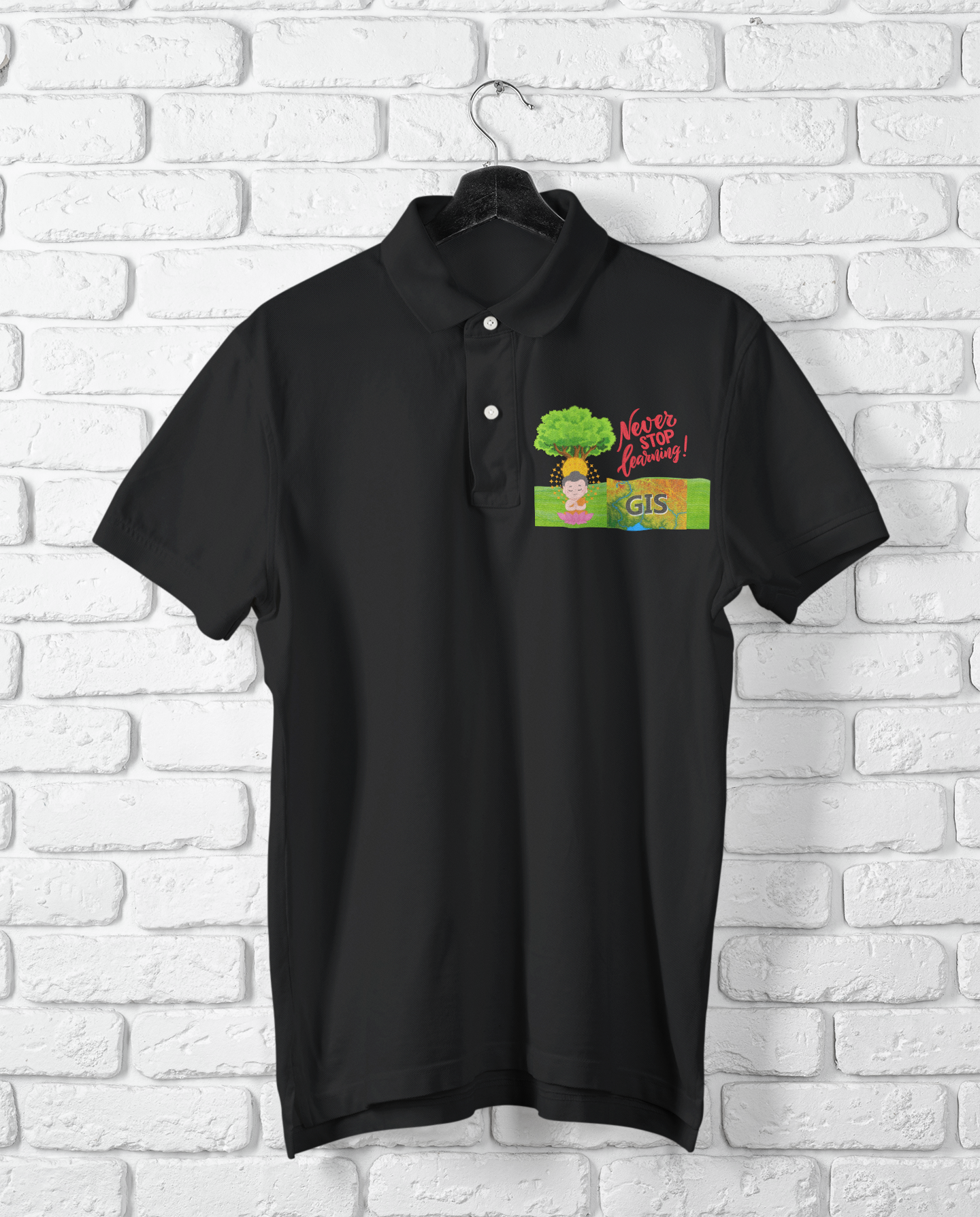 NEVER STOP LEARNING POLO T SHIRT