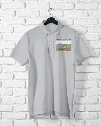 DRONES IN ACTION POLO T SHIRT