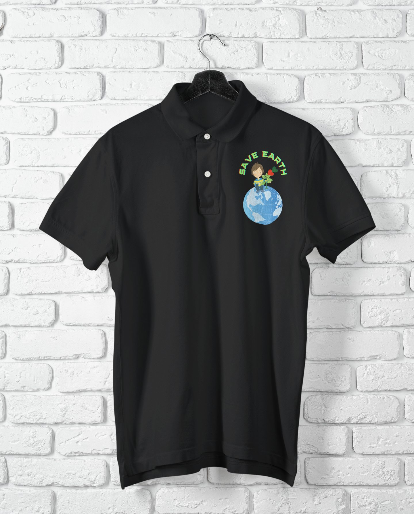 SAVE EARTH POLO T SHIRT