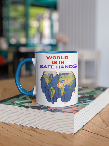 WORLD IS IN HANDS SAFE HAND 🖐 MUG